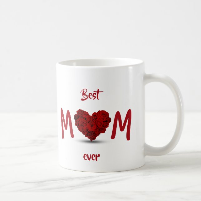 Bästa Mamma någonsin Ro Heart Bouquet - Mugg (Höger)