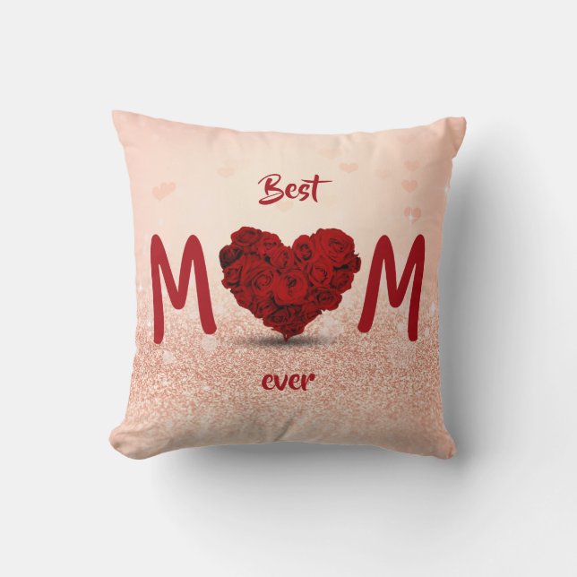 Bästa Mamma någonsin Ro Heart Bouquet - Pillow Kudde (Framsida)