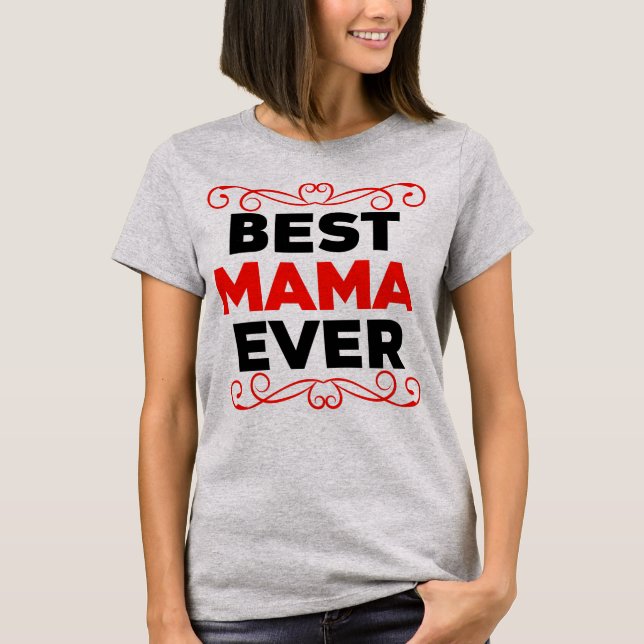 Bästa Mamma någonsin, röd och svart T Shirt (Framsida)