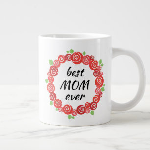 Bästa mamma någonsin röd ros mors dag kaffe mugg jumbo mugg