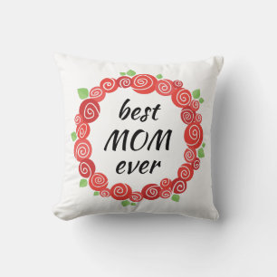 Bästa mamma någonsin röd ros-utandningen mors dag kudde
