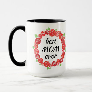 Bästa mamma någonsin röd ros-utandningen vår-söt b mugg