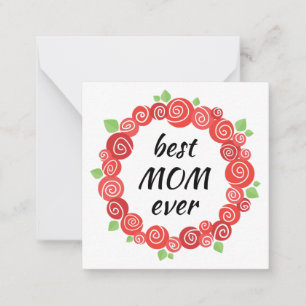 Bästa mamma någonsin röda rosor mors dag anteckningskort