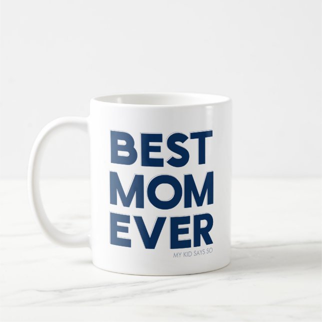 Bästa mamma någonsin Rolig marinblå Kaffemugg (Vänster)