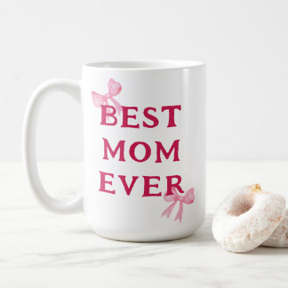 Bästa mamma någonsin Rosa båge Minimalt morsdag pr Kaffemugg