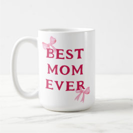 Bästa mamma någonsin Rosa båge Minimalt morsdag pr Kaffemugg