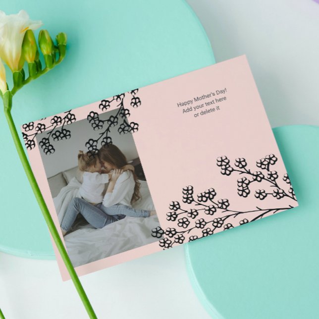 Bästa Mamma någonsin Rosa Blommigt Mors dag-oljeko Folierat Kort (Skapare uppladdad)