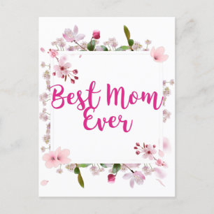 Bästa mamma någonsin Rosa blommor Mors dag Vykort