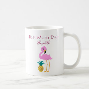 Bästa Mamma någonsin Rosa Flamingo Kaffemugg