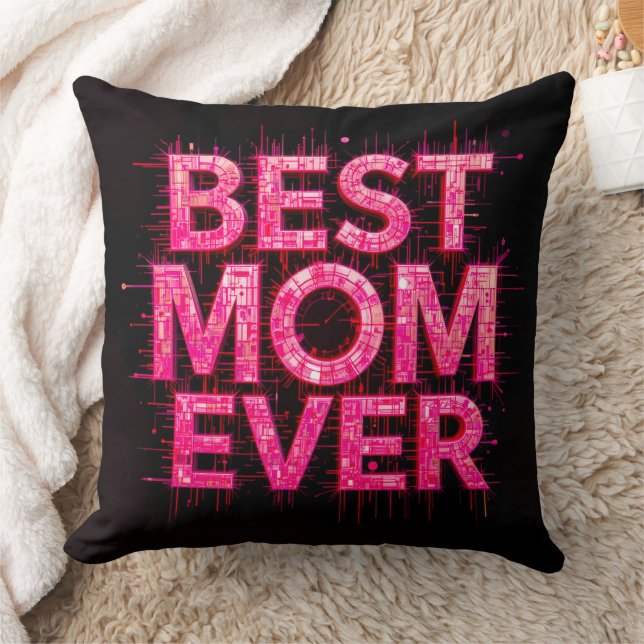 Bästa Mamma någonsin Rosa för fjäril Kudde (Filt)