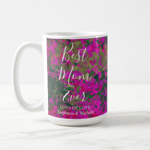 Bästa Mamma någonsin Rosa Garden Blommigt Hand mål Kaffemugg