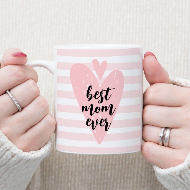 Bästa Mamma någonsin Rosa Heart Mors dag Kaffemugg (Skapare uppladdad)