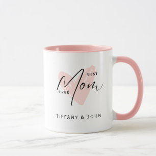 Bästa Mamma någonsin Rosa Heart-skriptet Cute Mess Mugg
