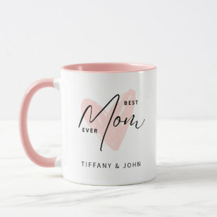 Bästa Mamma någonsin Rosa Heart-skriptet Cute Mess Mugg