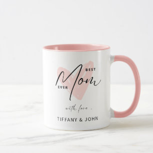 Bästa Mamma någonsin Rosa Heart-skriptet Cute Mess Mugg