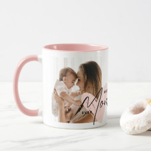 Bästa Mamma någonsin Rosa Heart-skriptet Cute Mess Mugg