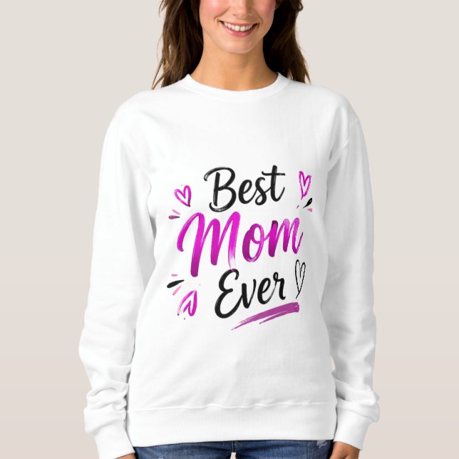Bästa mamma någonsin Rosa Hjärtan T Shirt (Framsida)