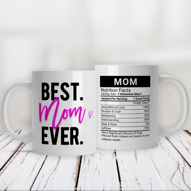 Bästa Mamma någonsin Rosa + näringsfaktorer. Jumbo Mugg (Skapare uppladdad)