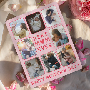 Bästa mamma någonsin Rosa & Röd 8 Foto Mors dag