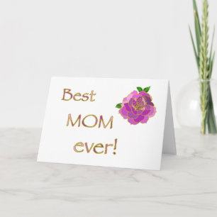 Bästa Mamma någonsin, rosa ros, Lycklig Mor dag Kort