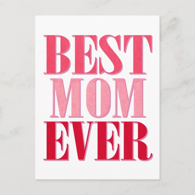 Bästa Mamma någonsin Rosa Text som säger Vykort (Framsida)