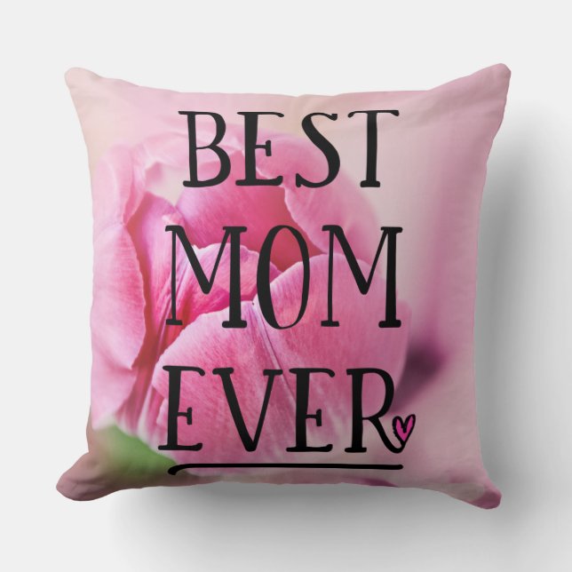 Bästa Mamma någonsin Rosa Tulip Kudde (Framsida)