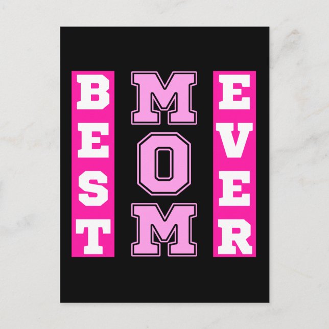 Bästa mamma någonsin Rosa typografi Mors dag-prese Vykort (Framsida)