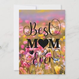 Bästa mamma någonsin Rosa vilda blommor fält 2025 Julkort