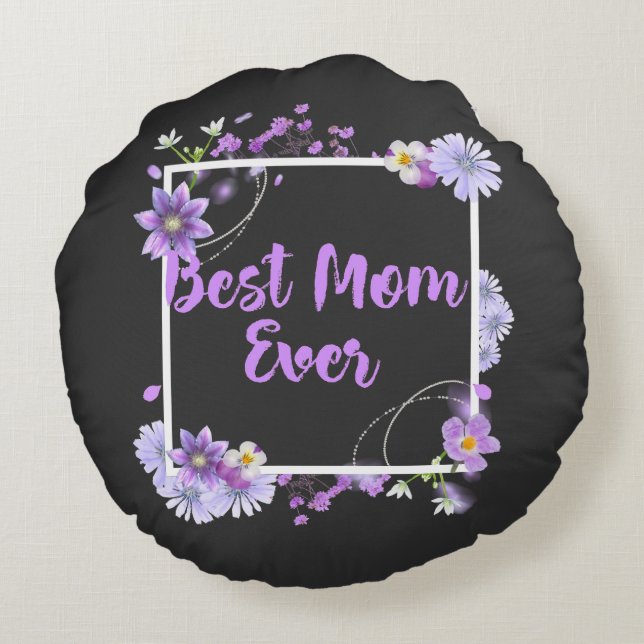 Bästa Mamma någonsin Rund Kudde (Baksidan)