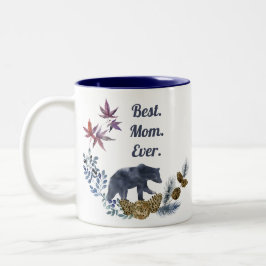 Bästa Mamma någonsin Rustic Blommigt Photo Mors da Två-Tonad Mugg