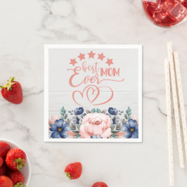 Bästa Mamma någonsin Rustic Boho Blommigt Mors dag Pappersservett