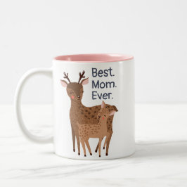 Bästa Mamma någonsin Rustic Hjort & Baby Photo Mor Två-Tonad Mugg