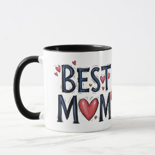 Bästa Mamma någonsin Rustik-typografi med hjärta Mugg