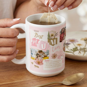 Bästa mamma någonsin Scrapbook Foto Collage Presen Kaffemugg