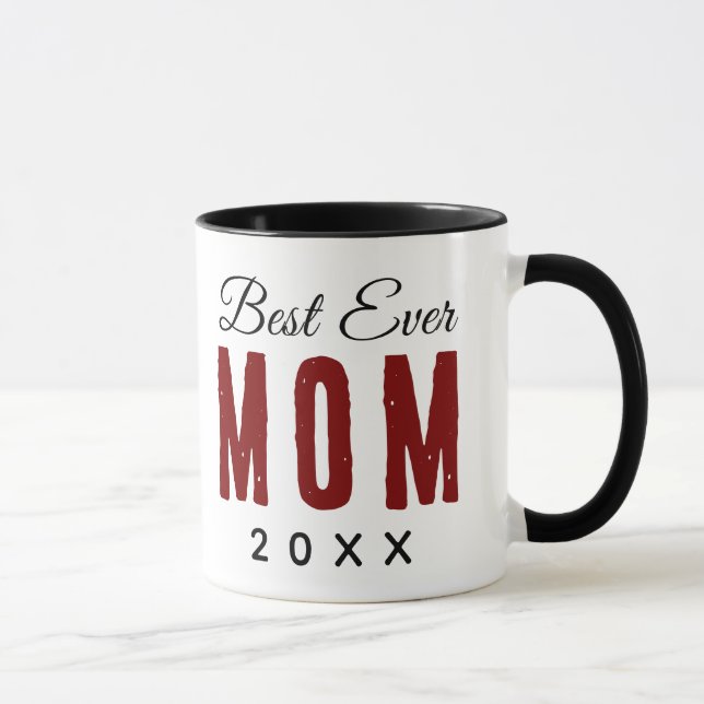 Bästa mamma någonsin sedan 20XX Modern enkel prydl Mugg (Höger)