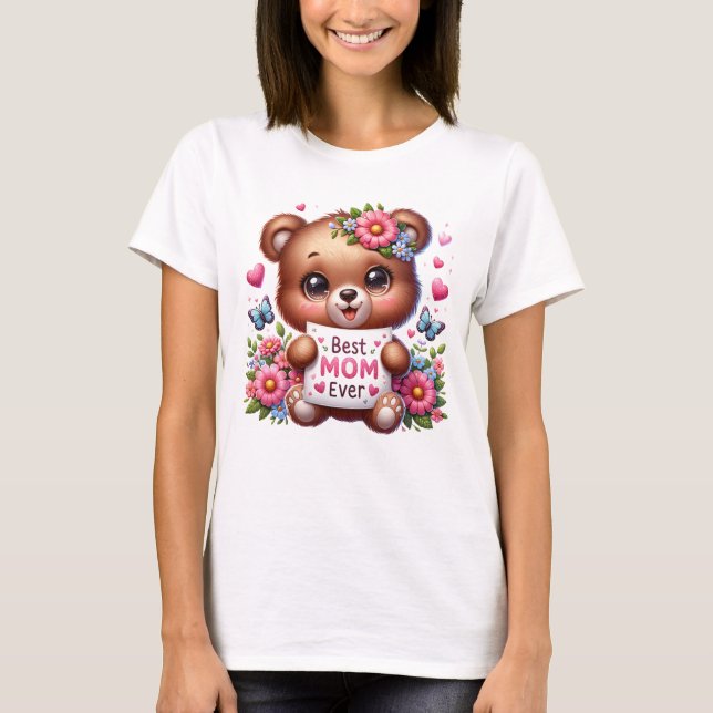 Bästa Mamma någonsin Shirt Mamma Bear T-Shirt (Framsida)