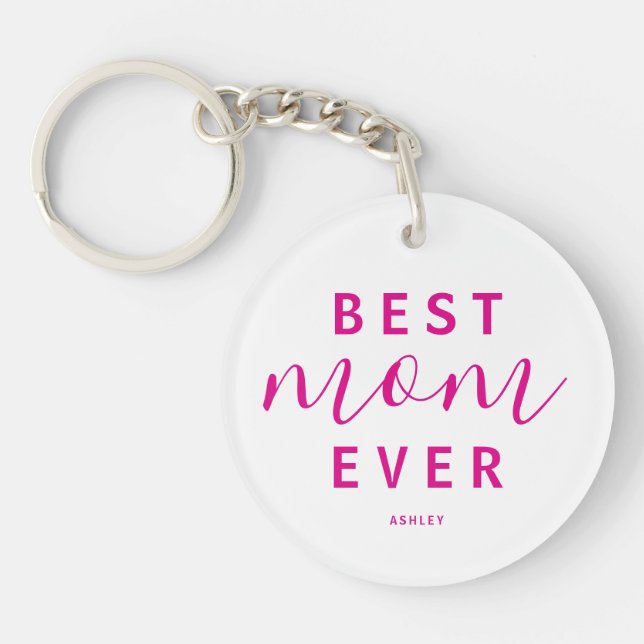 Bästa Mamma någonsin-Shock rosa-fotot Mors dag (Framsidan)