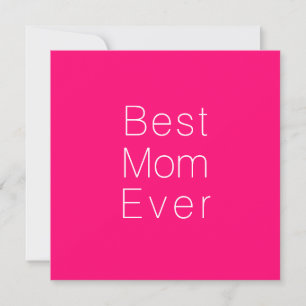 Bästa Mamma någonsin shock rosa-minimalistiska typ Kort
