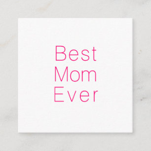 Bästa Mamma någonsin-shock rosa och vit minimalist Tilläggskort