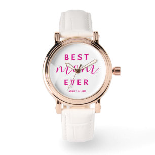 Bästa Mamma någonsin Shock rosa-skript Mors dag Armbandsur