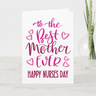 Bästa mamma någonsin sjuksköterskedagen typografi kort