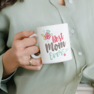 Bästa mamma någonsin Skript Färgglad mors dag Kaffemugg