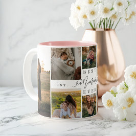 Bästa mamma någonsin skript Mors dag Photo Collage Två-Tonad Mugg