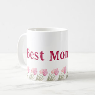 Bästa mamma någonsin Soft Pink Blommig Mors dag Kaffemugg