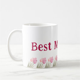 Bästa mamma någonsin Soft Pink Blommig Mors dag Kaffemugg