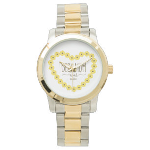 Bästa mamma någonsin Solros Hjärtan Personligt Nam Armbandsur