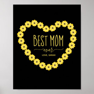 Bästa mamma någonsin Solros Personligt namn Poster