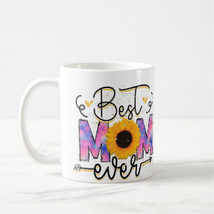 Bästa Mamma någonsin-solros Tie-Dye Mors dag-gåva Kaffemugg