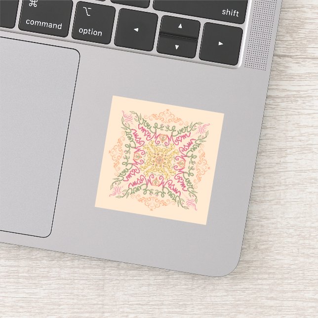 Bästa Mamma någonsin sömlös vinylsticker med Anpas Klistermärken (Detalj)