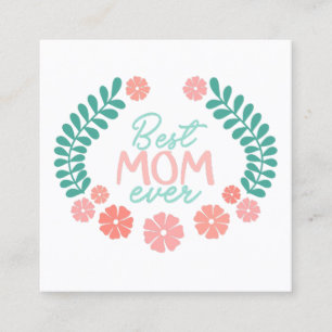 Bästa mamma någonsin söt blommig design tilläggskort
